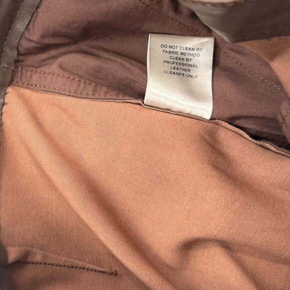 L'Academie Mila Brown Leather Bootcut Pants Size S - Picture 8 of 8